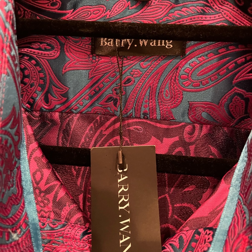 Mens Barry Wang paisley shirt size 2XL NWT - Picture 2 of 3